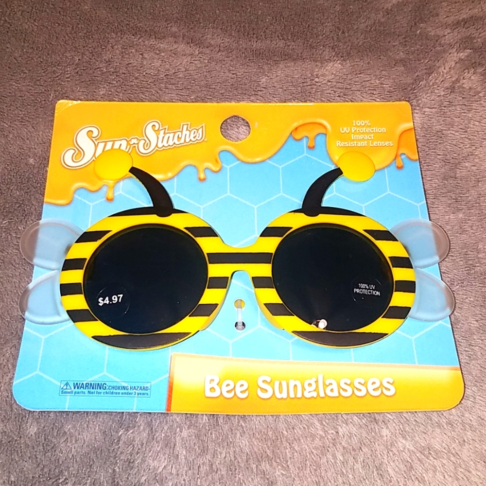 Kids Sun Staches Bee Sunglasses